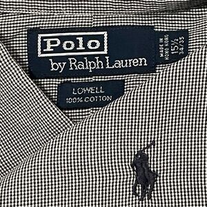 Polo Ralph Lauren Men’s 15.5x34/35 Lowell Long Sleeve Button Up Shirt Gray Check
